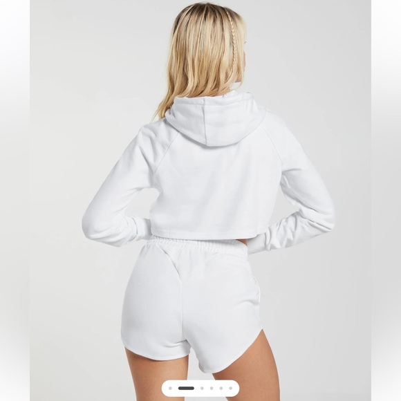 NWOT EMBROIDERED GRAPHIC CROPPED HOODIE - Picture 2 of 7